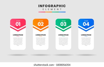 Vector Graphic Infographic Element Design Templates with 4 options or steps. Can be used for process diagram, presentations, workflow layout, banner, flow chart, infographic.