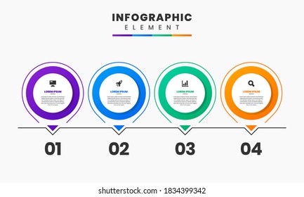 Vector Graphic Infographic Element Design icon templates with 4 options or steps. Can be used for process diagram, presentations, workflow layout, banner, flow chart, infographic.