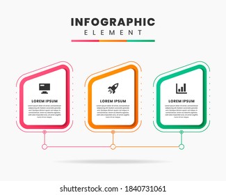 Vector Graphic Infographic Element Design icon templates with 3 options or steps. Can be used for process diagram, presentations, workflow layout, banner, flow chart, infographic.