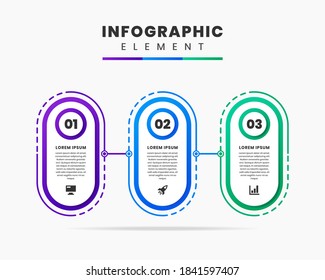 Vector Graphic Infographic Element Design icon templates with 3 options or steps. Can be used for process diagram, presentations, workflow layout, banner, flow chart, infographic.