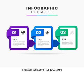 Vector Graphic of Infographic Element Design icon templates with 3 options or steps. Suitable for process diagram, presentations, workflow layout, banner, flow chart, infographic.