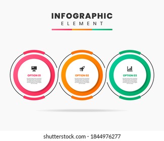 Vector Graphic Infographic Element Design icon templates with 3 options or steps. Can be used for process diagram, presentations, workflow layout, banner, flow chart, infographic.