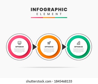 Vector Graphic Infographic Element Design icon templates with 3 options or steps. Can be used for process diagram, presentations, workflow layout, banner, flow chart, infographic.