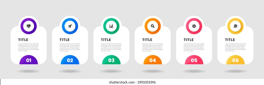 Vector Graphic of Infographic Element Design Templates with Icons and 6 Options or Steps. Suitable for Process Diagram, Presentations, Workflow Layout, Banner, Flow Chart, Infographic.