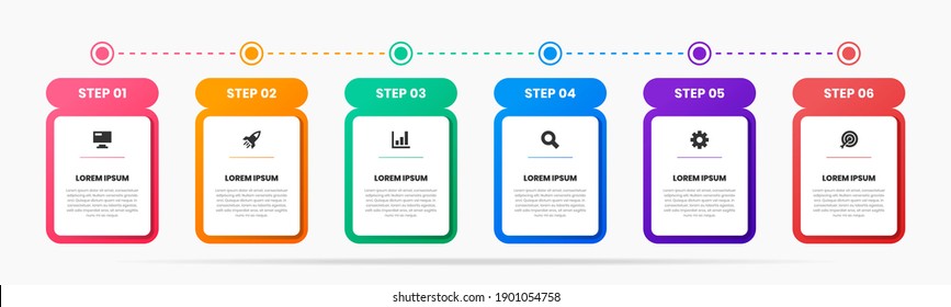 Vector Graphic of Infographic Element Design Templates with Icons and 6 Options or Steps. Suitable for Process Diagram, Presentations, Workflow Layout, Banner, Flow Chart, Infographic.