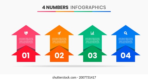Vector Graphic of Infographic Element Design Templates with Icons and 4 Options or Steps. Suitable for Process Diagram, Presentations, Workflow Layout, Banner, Flow Chart, Infographic.