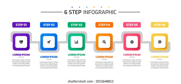 Vector Graphic of Infographic Element Design Templates with Icons and 6 Options or Steps. Suitable for Process Diagram, Presentations, Workflow Layout, Banner, Flow Chart, Infographic.
