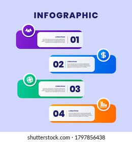 Vector Graphic of Infographic label design template with icons and 4 options or steps. Can be used for process diagram, presentations, workflow layout, banner, flow chart, info graph.