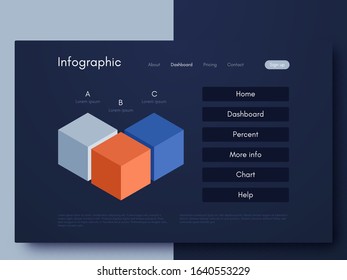 Vector graphic infographics. Template for creating mobile applications, workflow layout, diagram, banner, web design, business infographic. Stock vector