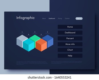Vector graphic infographics. Template for creating mobile applications, workflow layout, diagram, banner, web design, business infographic. Stock vector