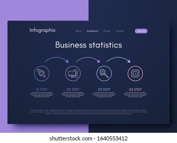 Vector graphic infographics. Template for creating mobile applications, workflow layout, diagram, banner, web design, business infographic. Stock vector