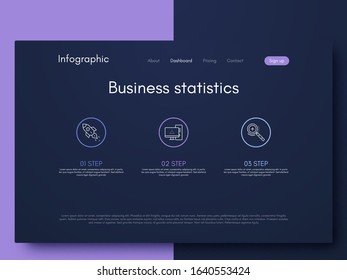 Vector graphic infographics. Template for creating mobile applications, workflow layout, diagram, banner, web design, business infographic. Stock vector