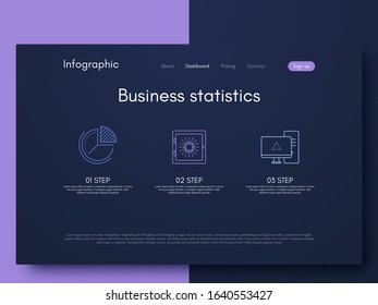 Vector graphic infographics. Template for creating mobile applications, workflow layout, diagram, banner, web design, business infographic. Stock vector