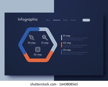 Vector graphic infographics. Template for creating mobile applications, workflow layout, diagram, banner, web design, business infographic. Stock vector
