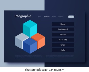 Vector graphic infographics. Template for creating mobile applications, workflow layout, diagram, banner, web design, business infographic. Stock vector