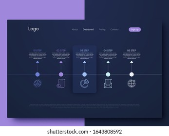 Vector graphic infographics. Template for creating mobile applications, workflow layout, diagram, banner, web design, business infographic. Stock vector