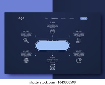 Vector graphic infographics. Template for creating mobile applications, workflow layout, diagram, banner, web design, business infographic. Stock vector