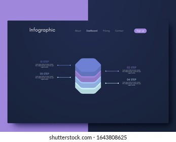 Vector graphic infographics. Template for creating mobile applications, workflow layout, diagram, banner, web design, business infographic. Stock vector