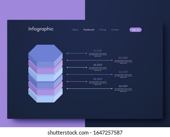 Vector graphic infographics. Template for creating mobile applications, workflow layout, diagram, banner, web design, business infographic. Stock vector