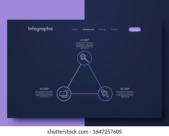 Vector graphic infographics. Template for creating mobile applications, workflow layout, diagram, banner, web design, business infographic. Stock vector