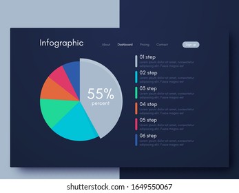 Vector graphic infographics. Template for creating mobile applications, workflow layout, diagram, banner, web design, business infographic. Stock vector