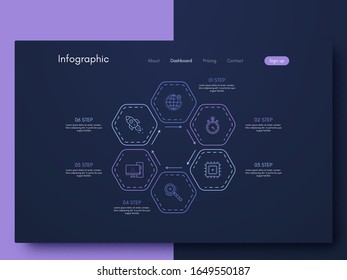 Vector graphic infographics. Template for creating mobile applications, workflow layout, diagram, banner, web design, business infographic. Stock vector