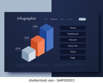 Vector graphic infographics. Template for creating mobile applications, workflow layout, diagram, banner, web design, business infographic. Stock vector