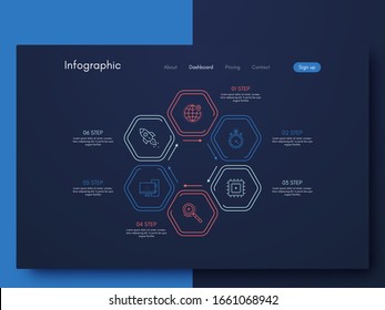 Vector graphic infographics. Template for creating mobile applications, workflow layout, diagram, banner, web design, business infographic. Stock vector