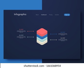 Infografías vectoriales gráficas. Plantilla para crear aplicaciones móviles, diseño de flujo de trabajo, diagrama, banner, diseño web, infografía de negocios. Vector de existencias
