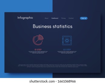 Vector graphic infographics. Template for creating mobile applications, workflow layout, diagram, banner, web design, business infographic. Stock vector