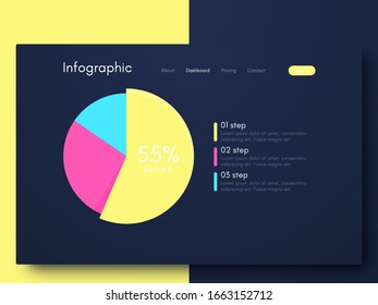 Vector graphic infographics. Template for creating mobile applications, workflow layout, diagram, banner, web design, business infographic. Stock vector