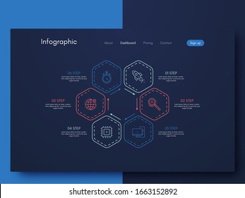 Vector graphic infographics. Template for creating mobile applications, workflow layout, diagram, banner, web design, business infographic. Stock vector