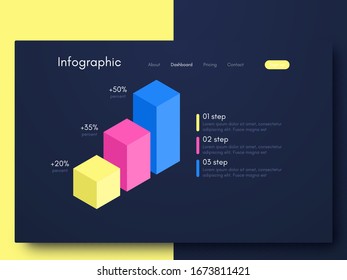 Vector graphic infographics. Template for creating mobile applications, workflow layout, diagram, banner, web design, business infographic. Stock vector