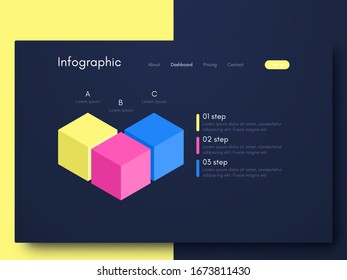 Vector graphic infographics. Template for creating mobile applications, workflow layout, diagram, banner, web design, business infographic. Stock vector