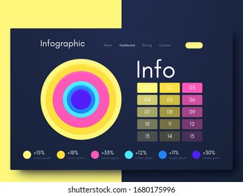 Infografías vectoriales gráficas. Plantilla para crear aplicaciones móviles, diseño de flujo de trabajo, diagrama, banner, diseño web, infografía de negocios. Vector de existencias