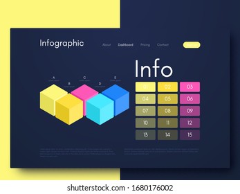 Vector graphic infographics. Template for creating mobile applications, workflow layout, diagram, banner, web design, business infographic. Stock vector