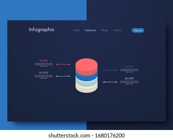 Vector graphic infographics. Template for creating mobile applications, workflow layout, diagram, banner, web design, business infographic. Stock vector