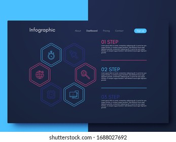 Vektorillustration-Grafik-Infografiken. Vorlage für die Erstellung von mobilen Anwendungen, Workflow-Layout, Diagramm, Banner, Web-Design, Business-Infografik. Stock-Vektorillustration