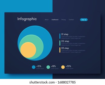 Vector graphic infographics. Template for creating mobile applications, workflow layout, diagram, banner, web design, business infographic. Stock vector