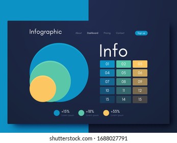 Infografías vectoriales gráficas. Plantilla para crear aplicaciones móviles, diseño de flujo de trabajo, diagrama, banner, diseño web, infografía de negocios. Vector de existencias