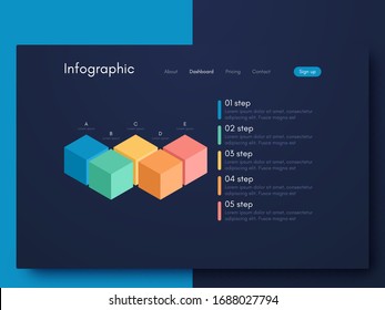 Vector graphic infographics. Template for creating mobile applications, workflow layout, diagram, banner, web design, business infographic. Stock vector