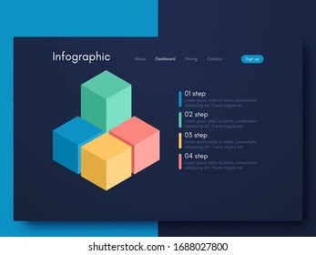 Vector graphic infographics. Template for creating mobile applications, workflow layout, diagram, banner, web design, business infographic. Stock vector