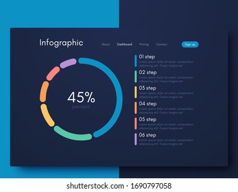 Vector graphic infographics. Template for creating mobile applications, workflow layout, diagram, banner, web design, business infographic. Stock vector