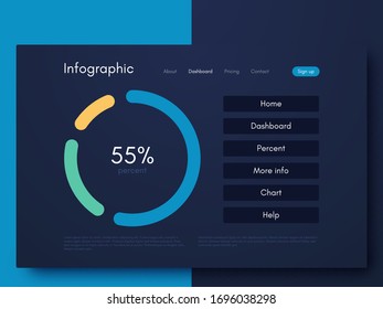 Infografías vectoriales gráficas. Plantilla para crear aplicaciones móviles, diseño de flujo de trabajo, diagrama, banner, diseño web, infografía de negocios. Vector de existencias