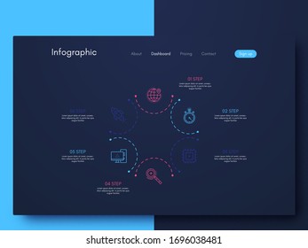 Infografías vectoriales gráficas. Plantilla para crear aplicaciones móviles, diseño de flujo de trabajo, diagrama, banner, diseño web, infografía de negocios. Vector de existencias