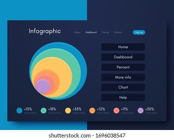Vector graphic infographics. Template for creating mobile applications, workflow layout, diagram, banner, web design, business infographic. Stock vector