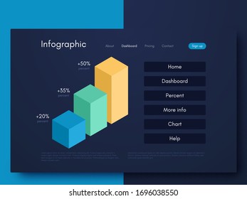 Vector graphic infographics. Template for creating mobile applications, workflow layout, diagram, banner, web design, business infographic. Stock vector