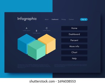 Vector graphic infographics. Template for creating mobile applications, workflow layout, diagram, banner, web design, business infographic. Stock vector