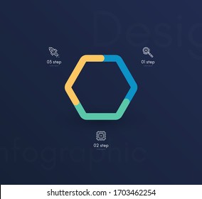 Infografías vectoriales gráficas. Plantilla para crear aplicaciones web, diseño de flujo de trabajo, diagrama, banner, diseño moderno, infografía de negocios. Vector de existencias