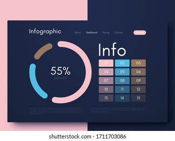Infografías vectoriales gráficas. Plantilla para crear aplicaciones móviles, diseño de flujo de trabajo, diagrama, banner, diseño web, infografía de negocios. Vector de existencias
